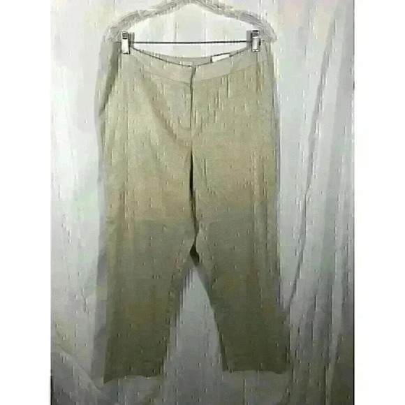 NWT Chico's Gold Size: 1.5 Linen Blend The Ultimate Fit Solid Ankle Length Pants - Picture 1 of 6